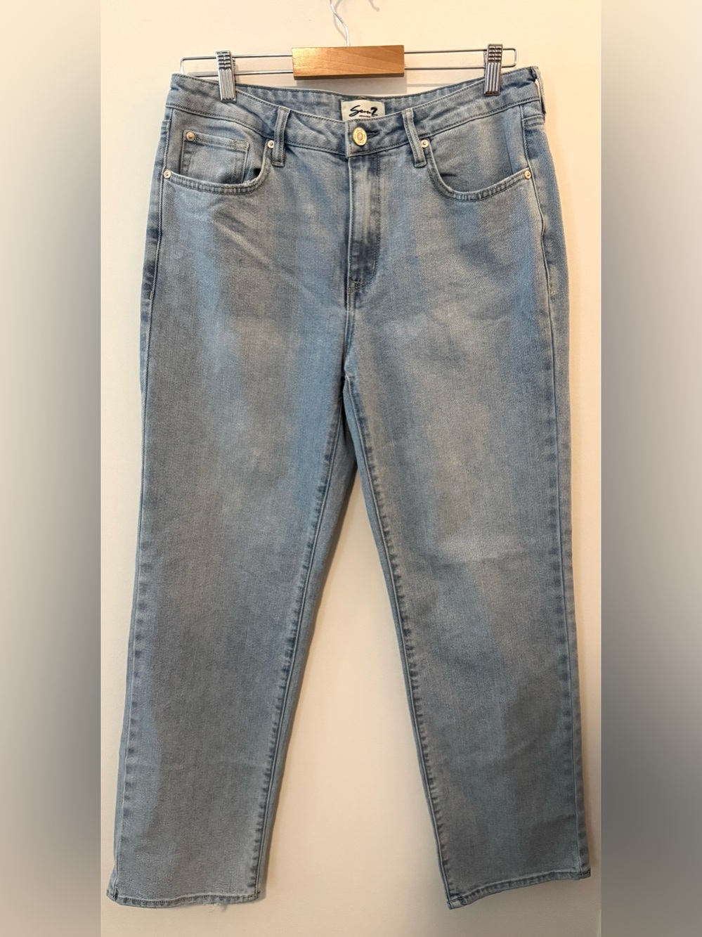 Seven7 Loose Straight Jeans Women’s Size 6 Light Wash High Rise Denim